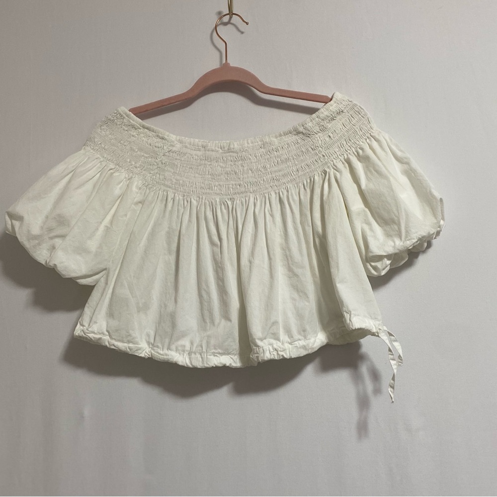 Zara White Off-Shoulder Blouse